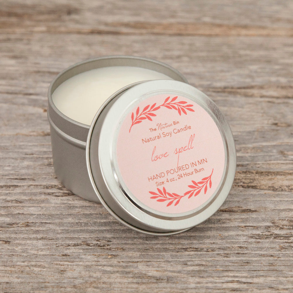 Valentines Day Natural Soy Wax Candle Tins ~ 24 hour burn