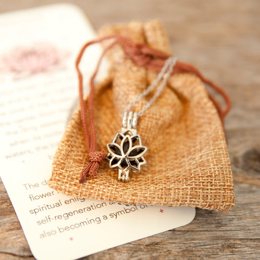 Lotus Flower Diffuser Necklace