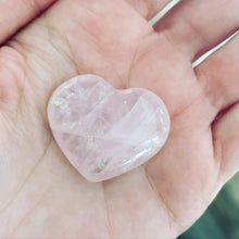Load image into Gallery viewer, Rose Quartz Crystal Heart Palm Stone - The Nature Bin
