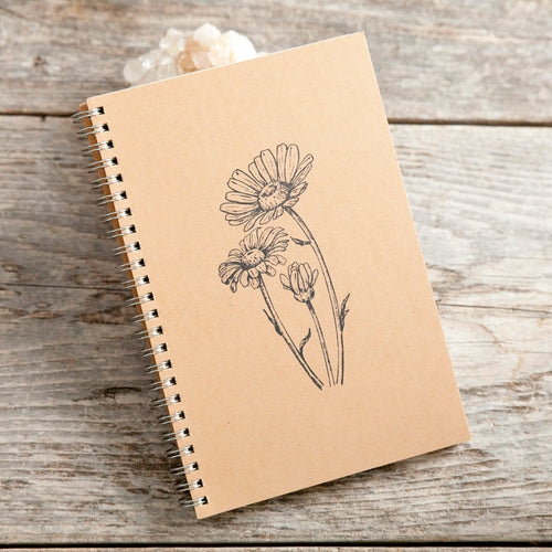 Hand Stamped Kraft Journal With Pocket - The Nature Bin