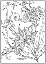 Load image into Gallery viewer, Set of 5 Decorative Flowers Coloring Pages - 2
